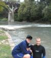 Wife and I taking a break, Comal River