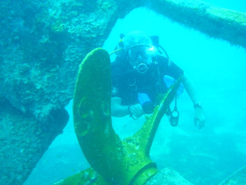 That’s me on the "Triple Wrecks" dive in the Bahamas