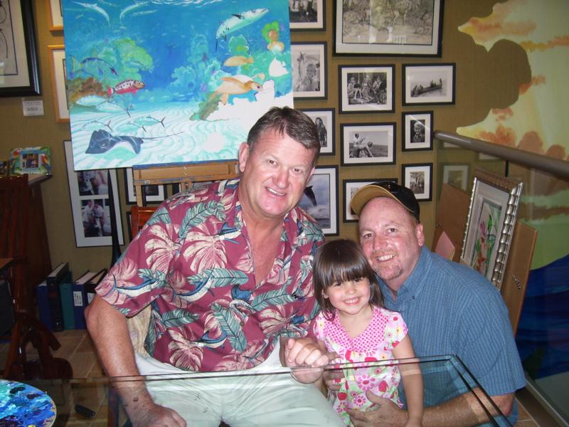 My "land lubber" hubby and youngest girl with Guy Harvey