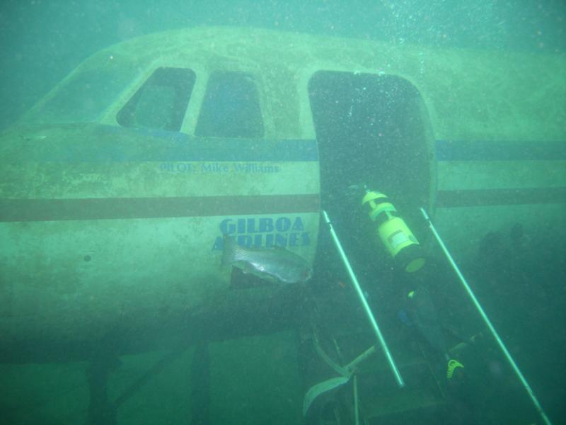 Checking out plane at Gilboa Quarry