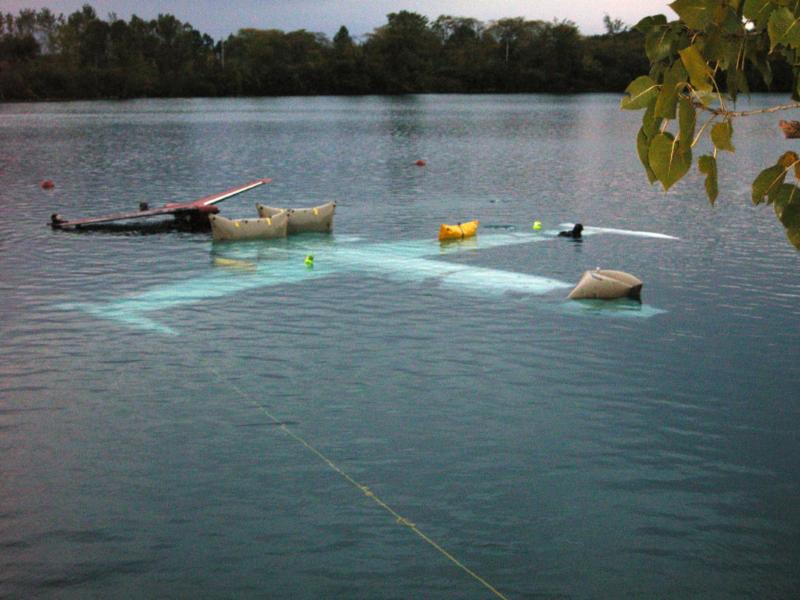 The plane sinking at Portage Quarry