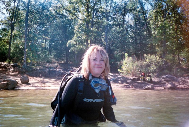 "Bambi" diver in group at Lake Murray