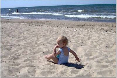 Sophie at neighborhood beach