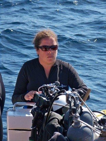 I am a serious dive master, apparently... I do smile, really...