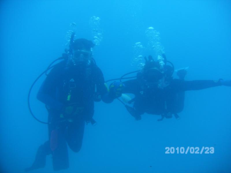 Steve and Cherie on the Benwood Wreck, Key Largo, Fl