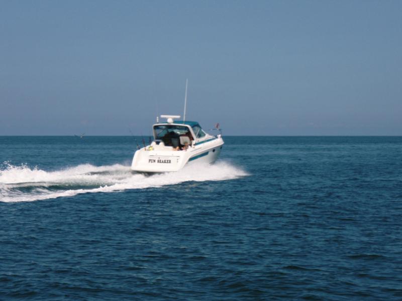 Heading out in our boat