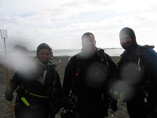 Vanessa, Rick and Keith at Van Damme Cove, Mendocino