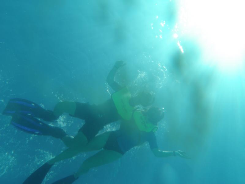 Me and the wife snorkeling Half Moon Cay