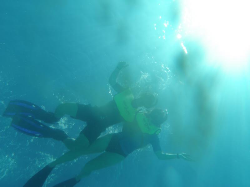 Me and the wife snorkeling Half Moon Cay