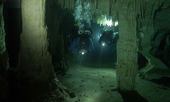 Cave diving in Mexico