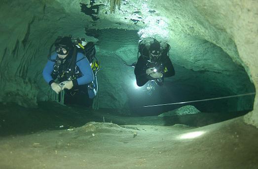 Cave diving in Mexico