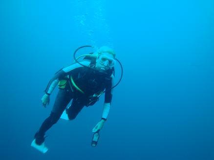 Carol Hinds diving on the Oriskany