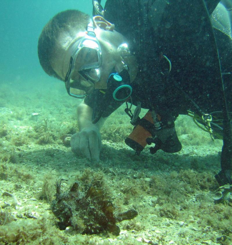 me & a frogfish @ BHB