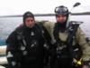 My instructor Rick (on the left) and myself (right) after a dive with dry suits.