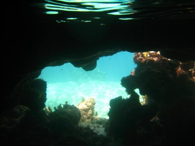 Underwater cave at the baths on Virgin Gorda