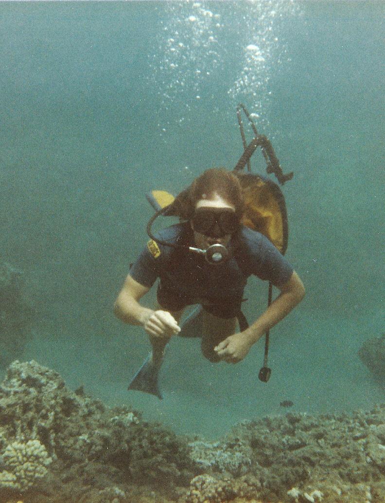 First dive on scuba, Hawaii 1983. Looks like I’m trying to run.....
