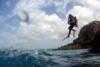 Jumping off Oil Slick, Bonaire