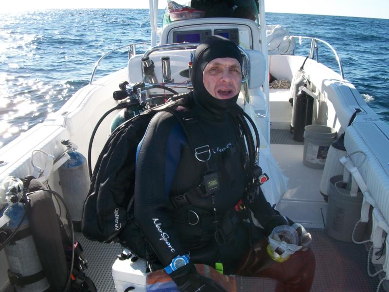 Wes Rice onboard Jolly Mon above USS Oriskany