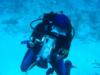 Sue doing underwater video in Little Cayman