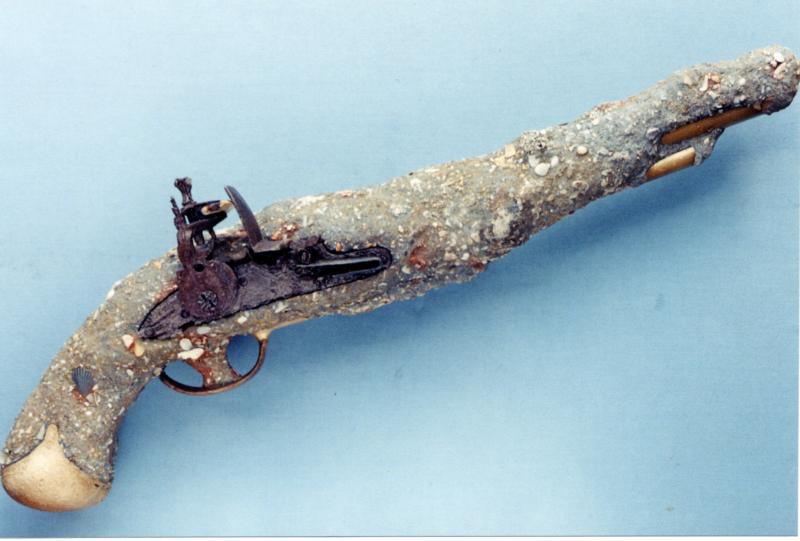 1733 CAPITANA Florida Keys Flint Lock Pistol 2000 Salvage Season Bob ’Frogfoot’ Weller