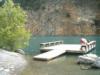 Monica feeds the fish at Philadelphia (Tennessee) Quarry