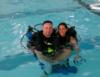 Wife tries out scuba at the pool