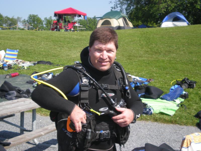 Me, getting ready to dive at Dutch Springs