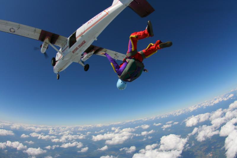 Exiting the plane