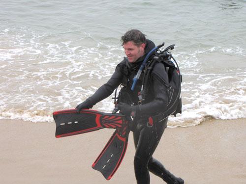 me diving San Carlos Beach (breakwater) Monterey, CA