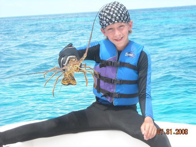 Youngest son with lobster