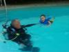 granpaw and Nico in the pool