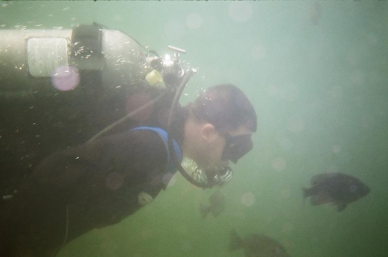 My son at Twin Quarries