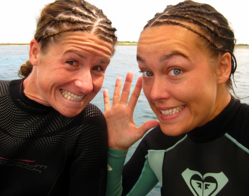 Gangster divers - had to celebrate our first dive at Chibishi (Sand Island)