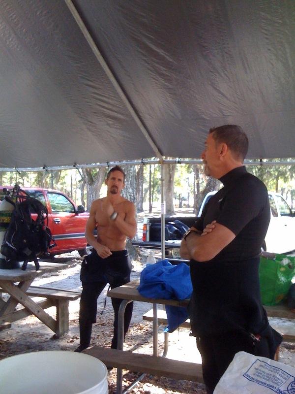 Post-dive assessment with instructor