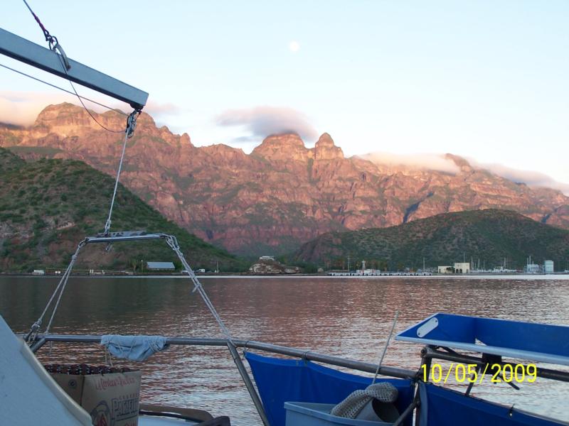 A view of my anchorage at sunrise