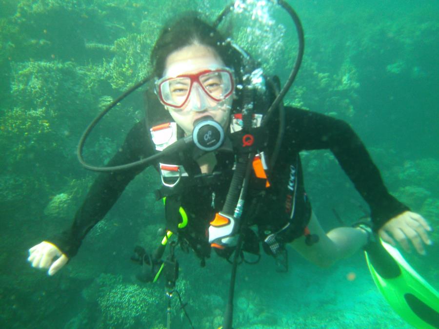 happy diver