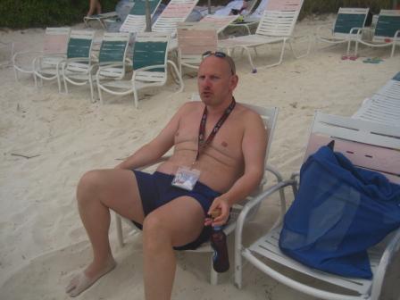 relaxing after snorkeling, Disney Private Island, Bahamas 2009