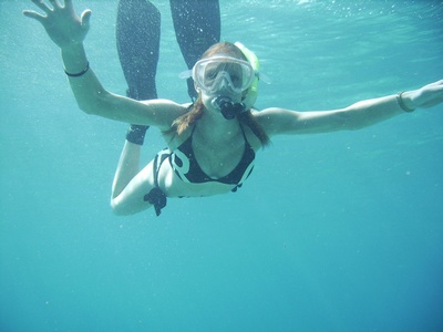 MY kid off the dive boat....between dives