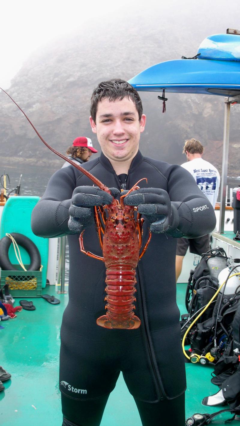 Shanes first lobster 2011