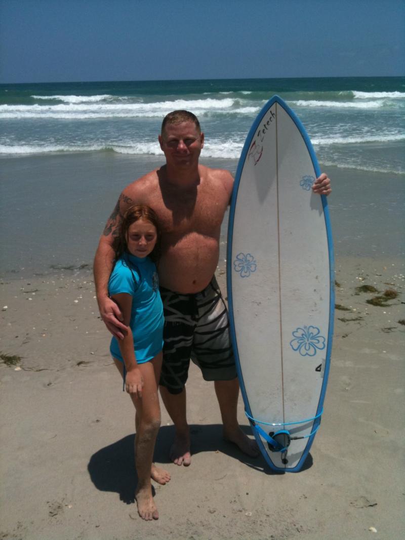 Taking my daughter out for her first time surfing