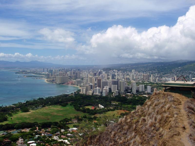 Waikiki from Diamond Head Crater, very surreal