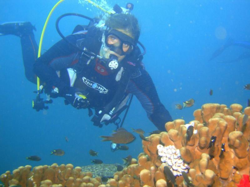 Me hanging on during a wicked drift dive :o)