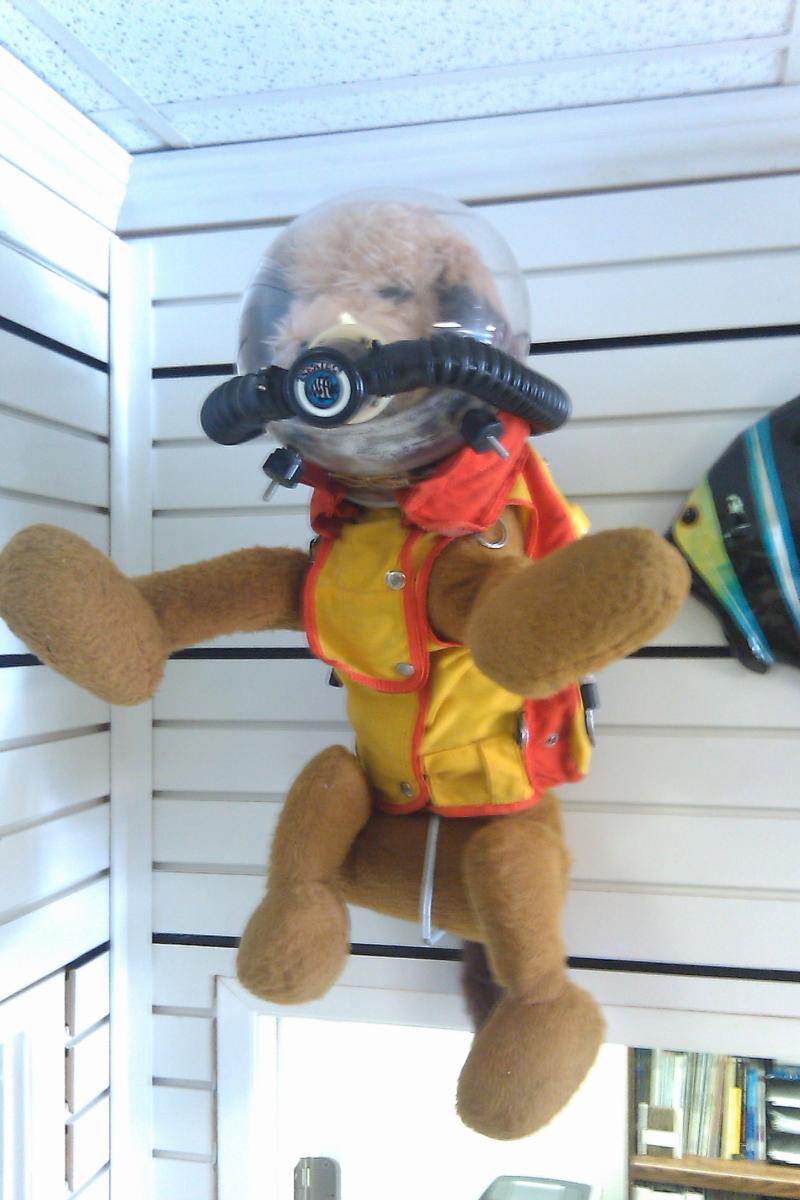 The actual dog diving suit used by Benji in the movie.