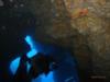 Diving inside lava tubes near Wash Rock, Lanai 