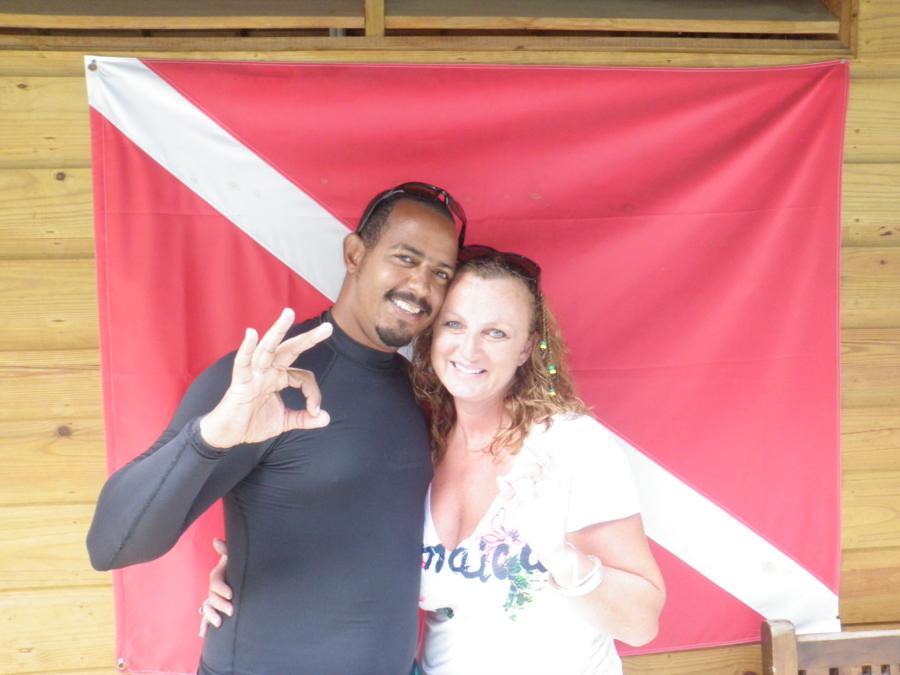 with my instructor in Jamaica