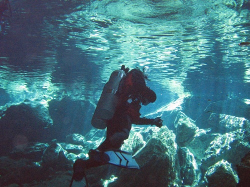 Cenotes Mexico Dive Alex Surfacing