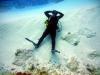 Laying on the underwater beach