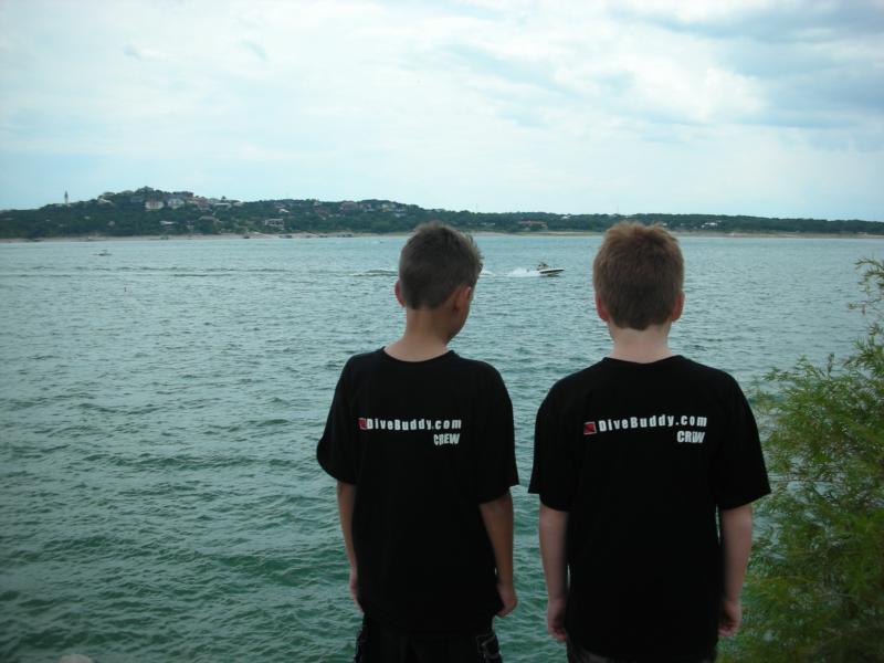 My two boys at Lake Travis, Windy Point Park.