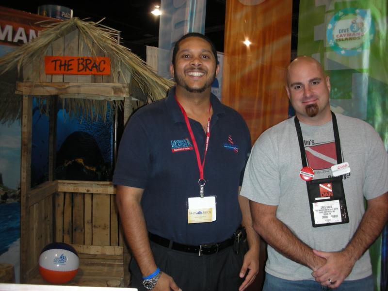DEMA 08 - Greg from Dive Buddy and Shomari Scott Cayman Islands Director of Tourism