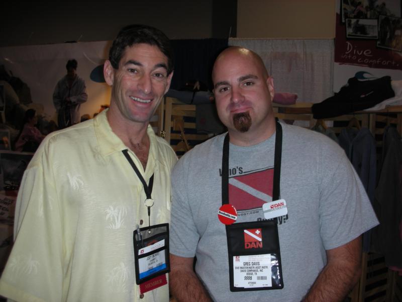 DEMA 08 - Greg from Dive Buddy and Jody with Chammyz (www.chammyz.com)